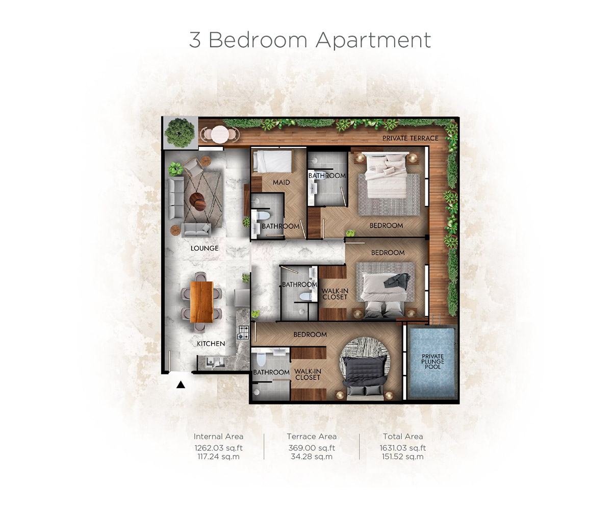 Lucky Residence 3 Bedroom Floor Plan